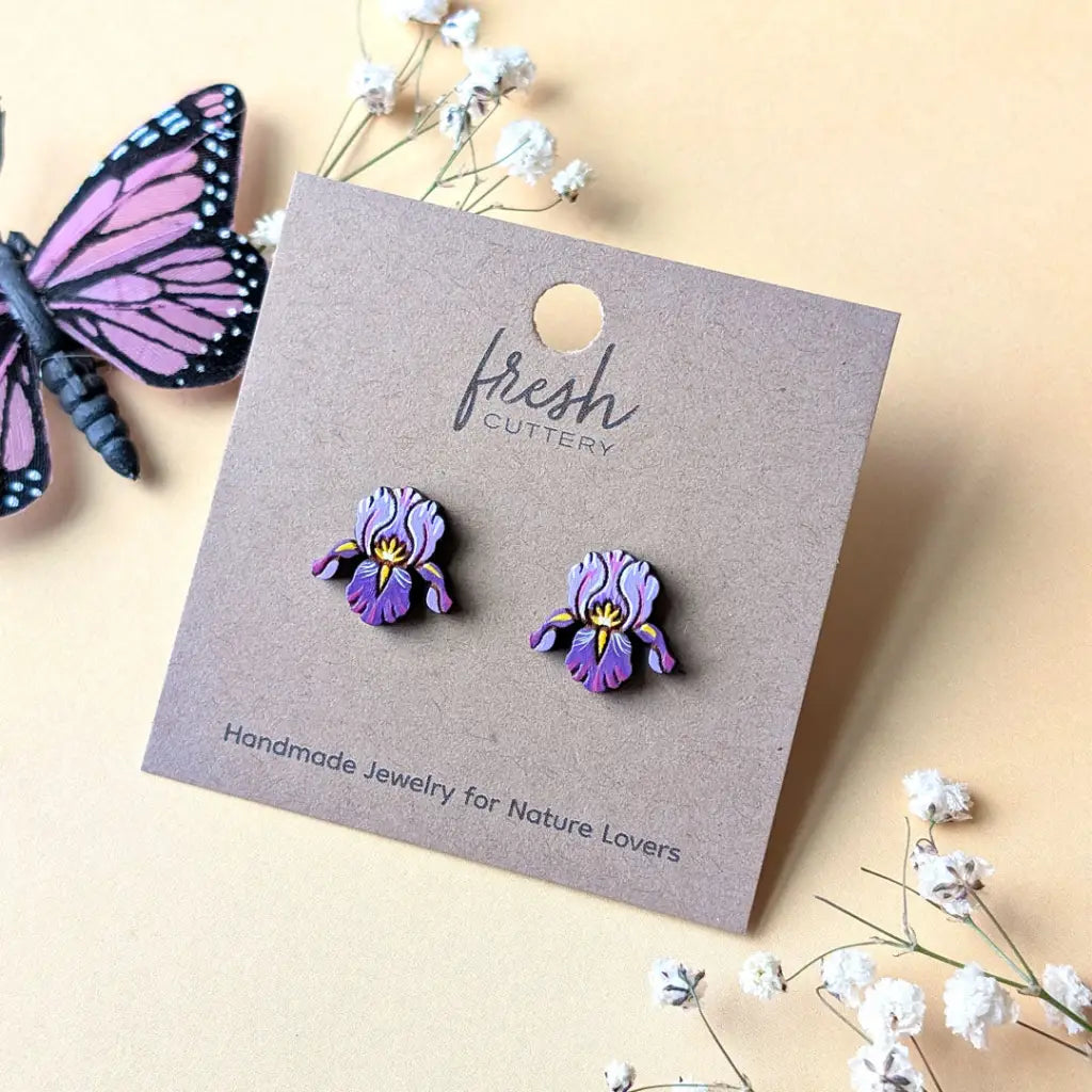 Purple Iris Studs Studs