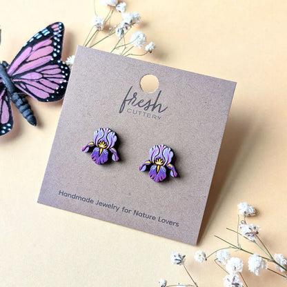 Purple Iris Studs Studs