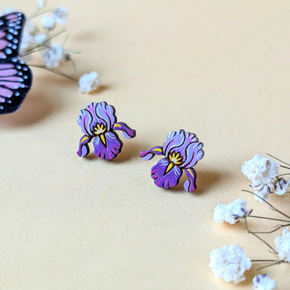 Purple Iris Studs Studs