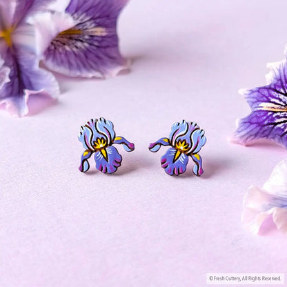 Purple Iris Studs - Studs