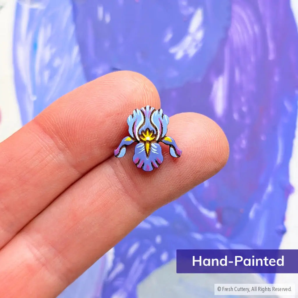 Purple Iris Studs - Studs