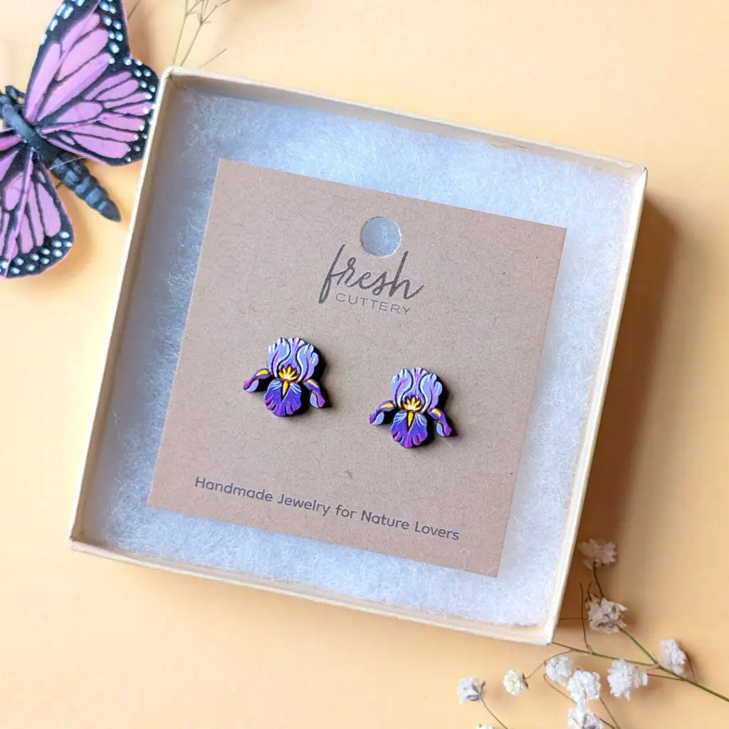 Purple Iris Studs Studs