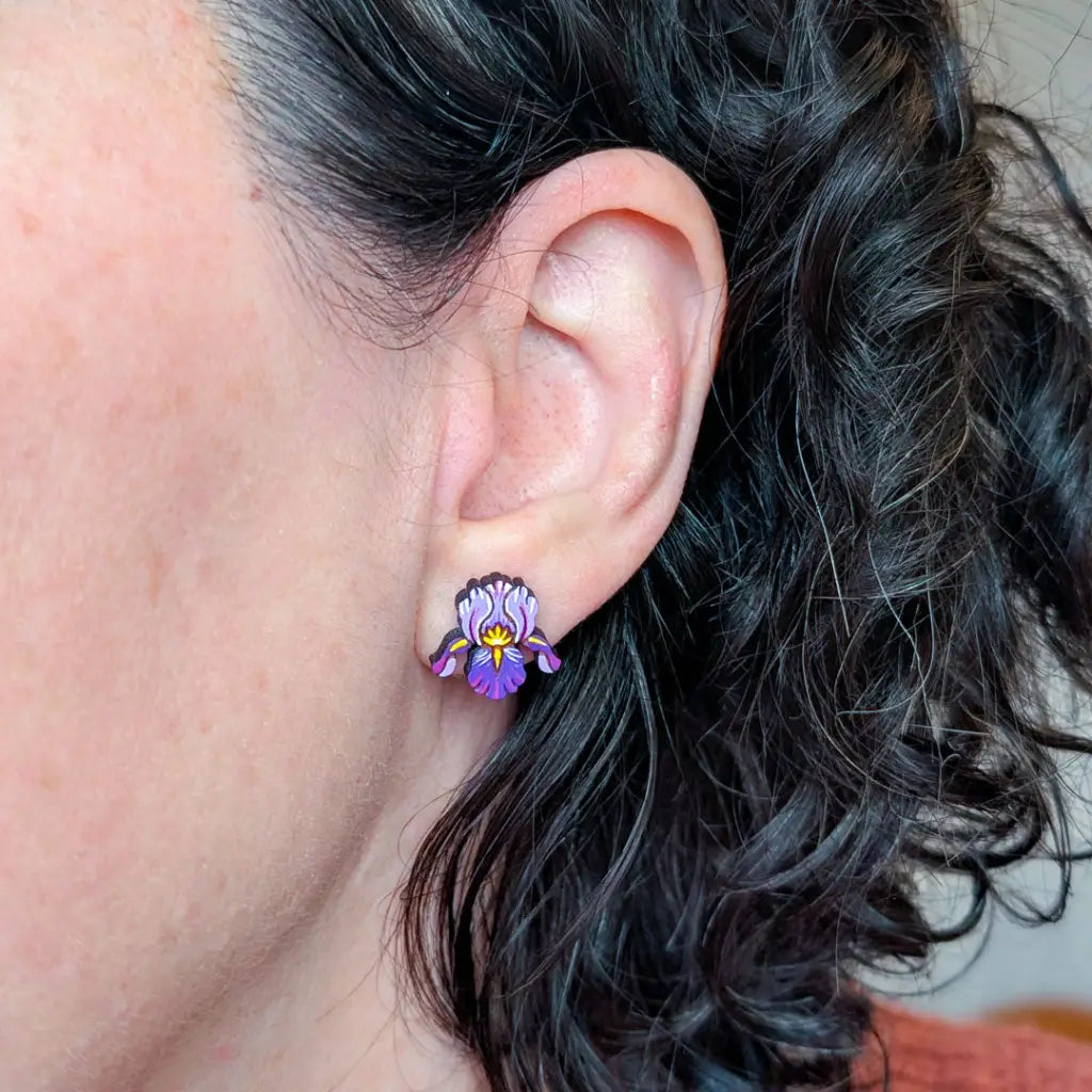 Purple Iris Studs Studs