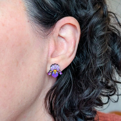 Purple Iris Studs Studs