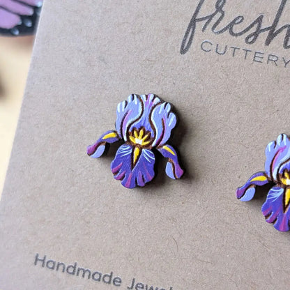 Purple Iris Studs Studs