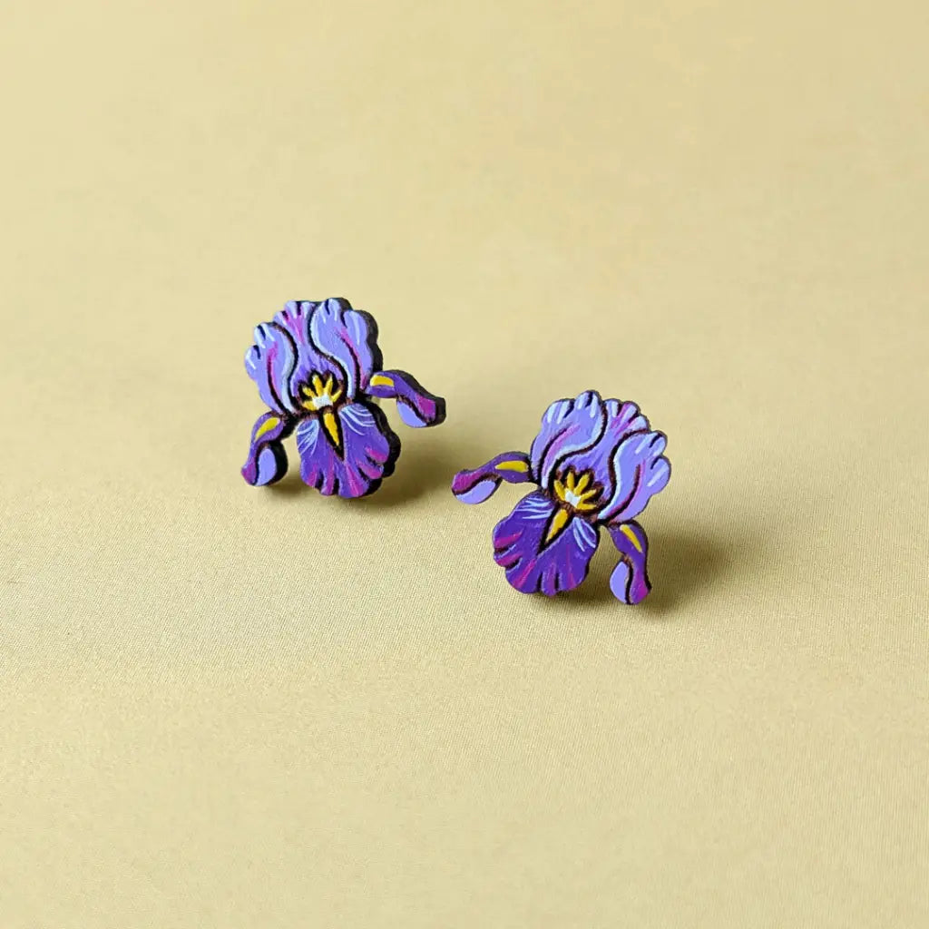 Purple Iris Studs Studs