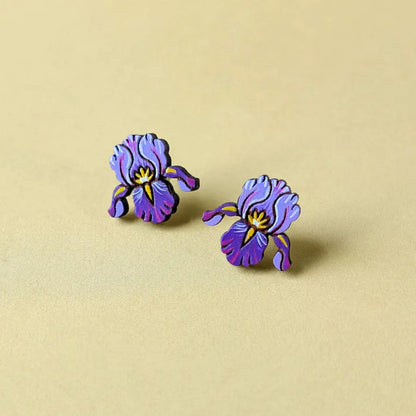 Purple Iris Studs Studs