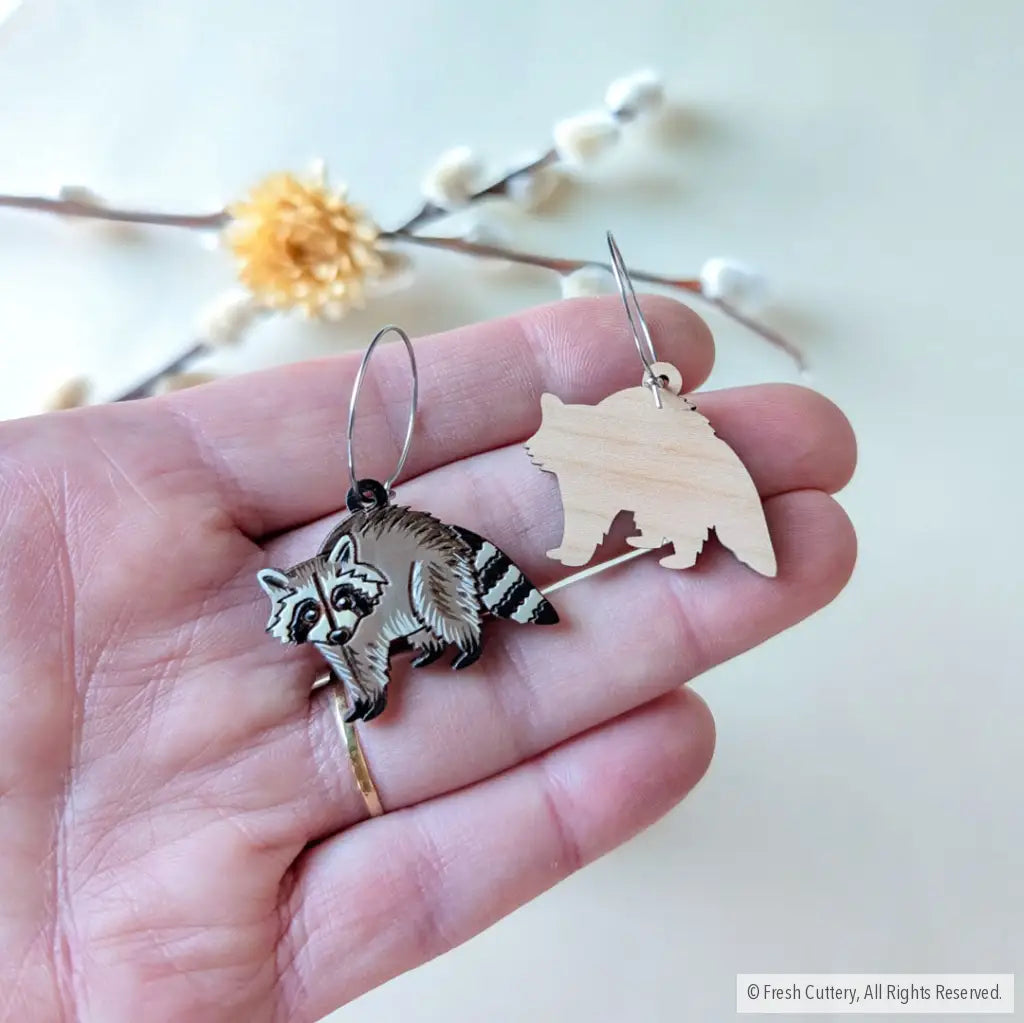 Raccoon Earrings Dangle and Drop Earrings