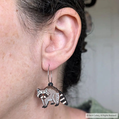 Raccoon Earrings - Dangle and Drop Earrings