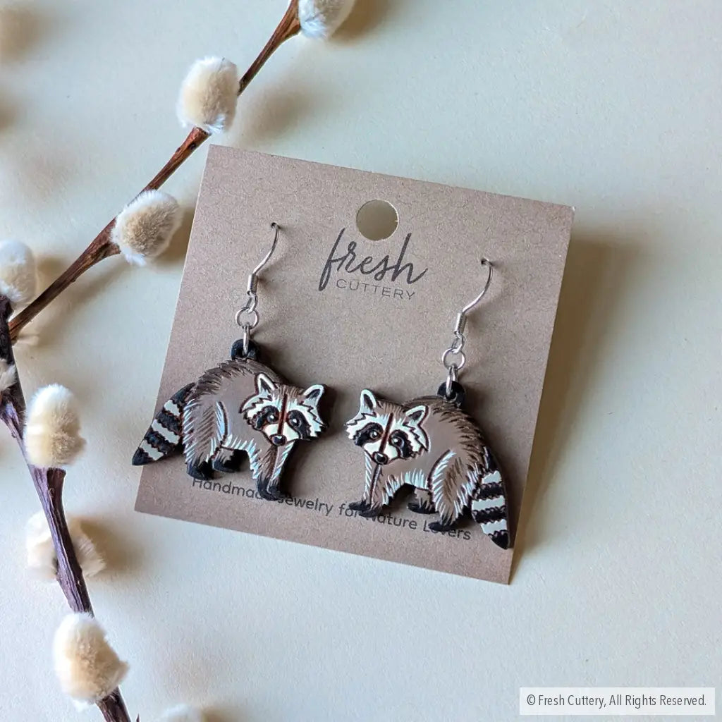 Raccoon Earrings Dangle and Drop Earrings
