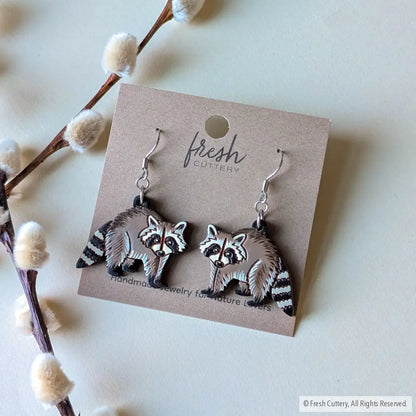 Raccoon Earrings Dangle and Drop Earrings