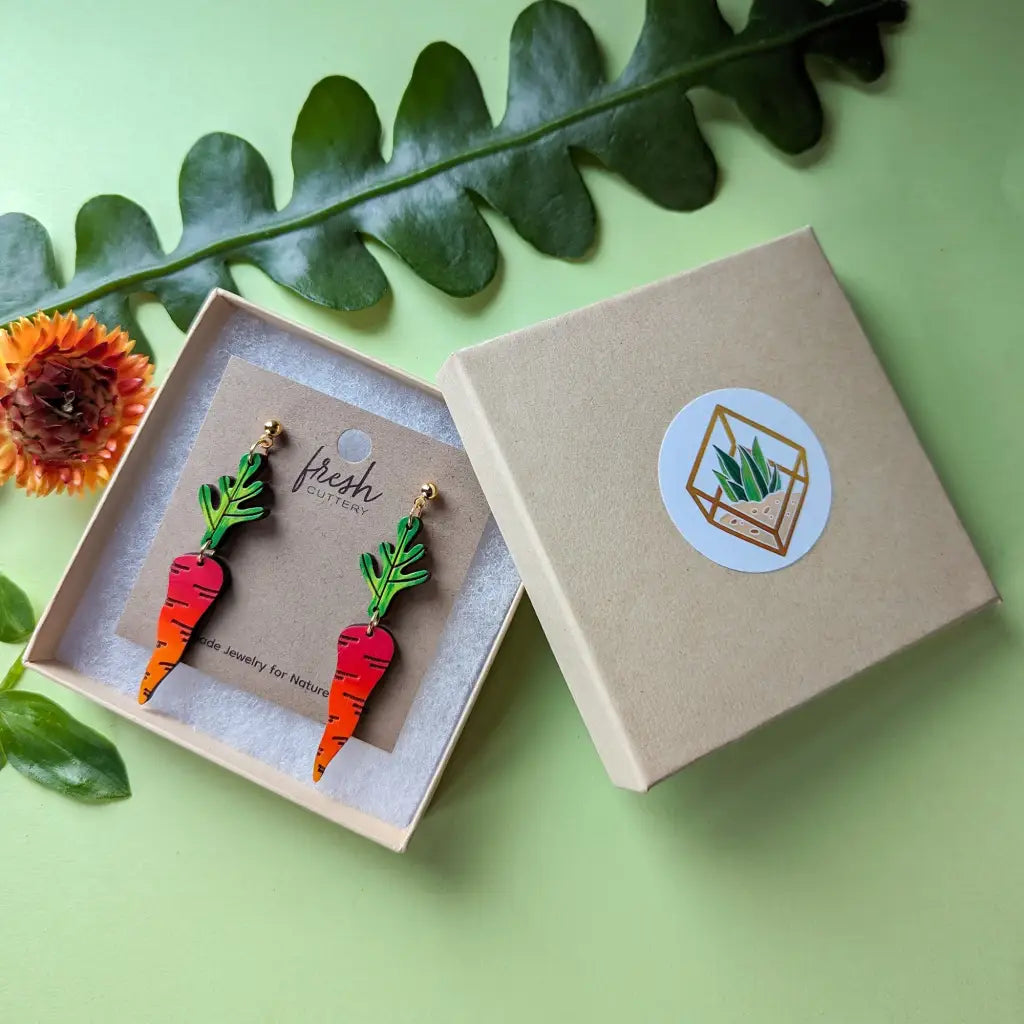Rainbow Carrot Earrings Dangle And Drop