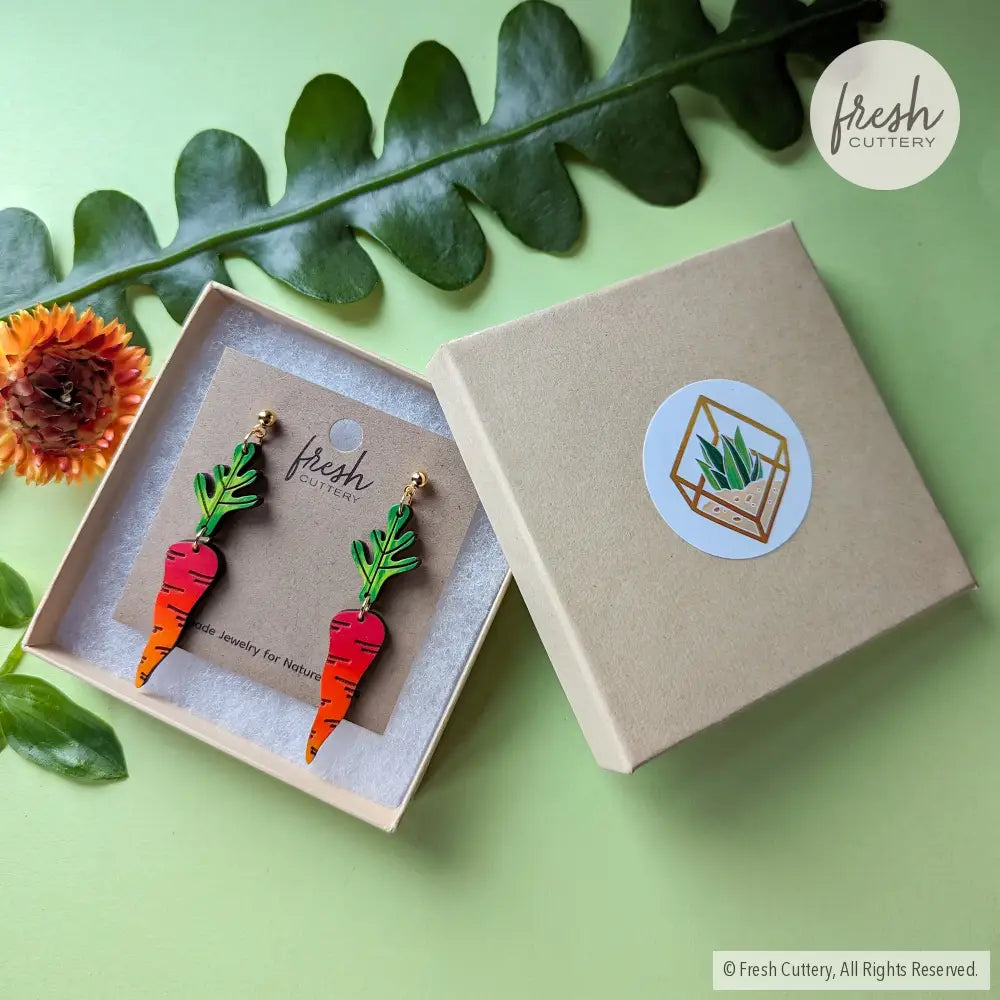 Rainbow Carrot Earrings Dangle And Drop