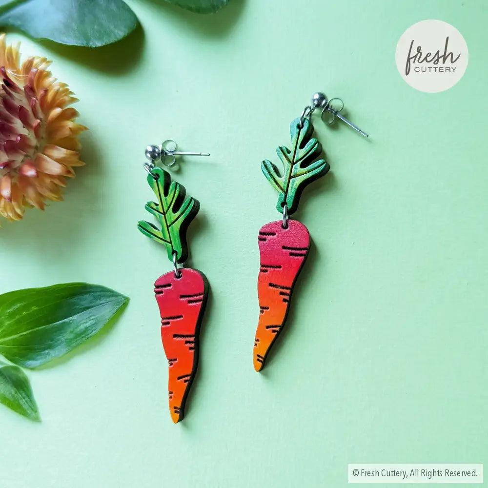 Rainbow Carrot Earrings Dangle And Drop