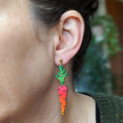 Rainbow Carrot Earrings Dangle And Drop