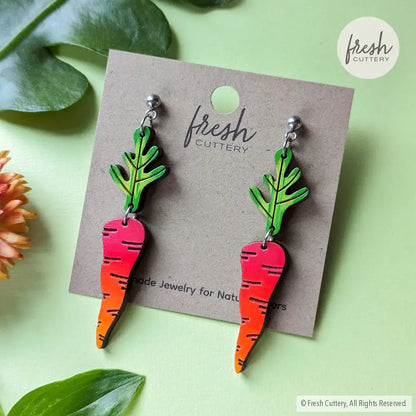 Rainbow Carrot Earrings Dangle And Drop