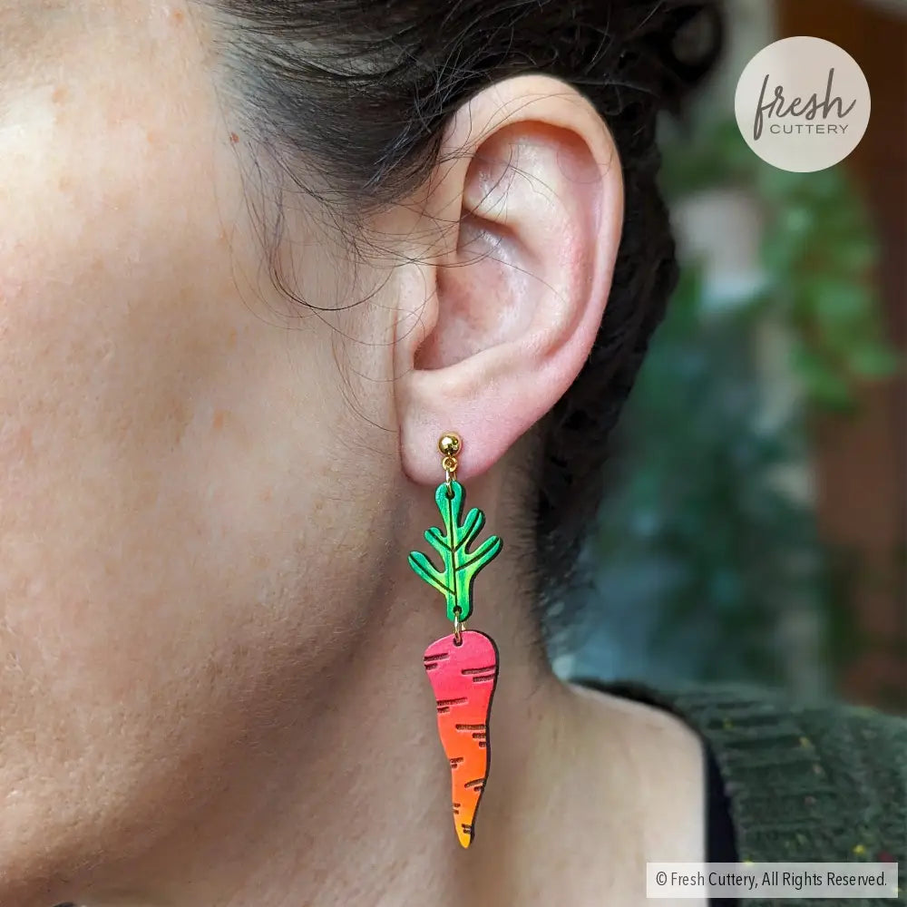 Rainbow Carrot Earrings Dangle And Drop