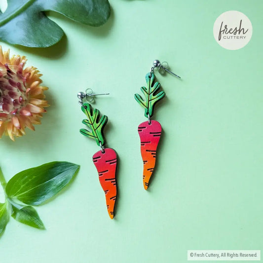 Rainbow Carrot Earrings Dangle And Drop