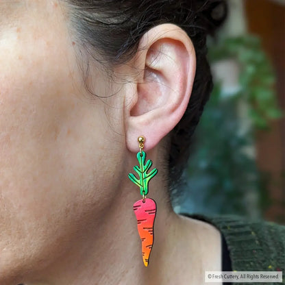 Rainbow Carrot Earrings Dangle And Drop