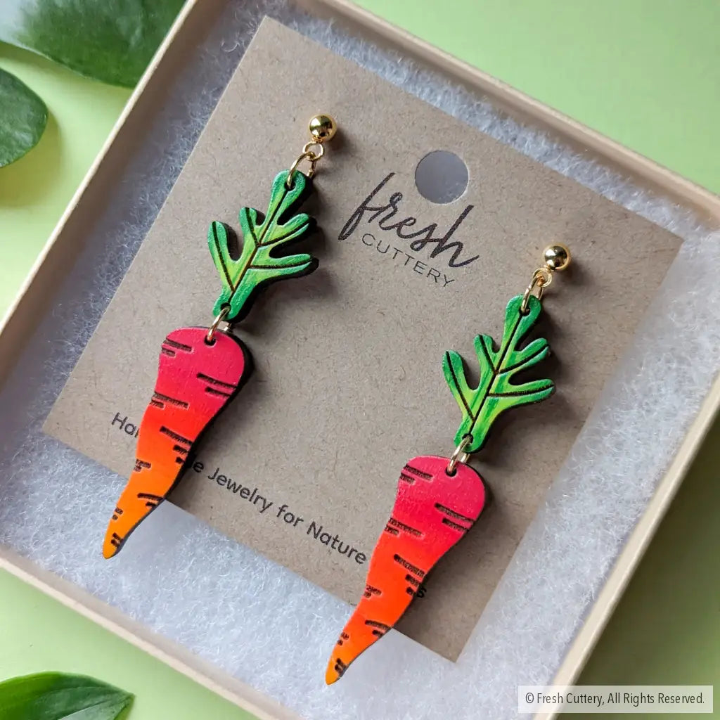 Rainbow Carrot Earrings Dangle And Drop