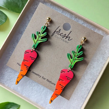 Rainbow Carrot Earrings Dangle And Drop