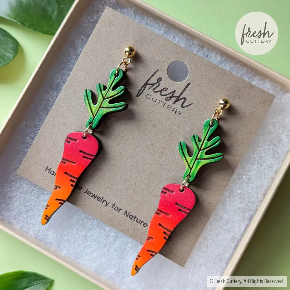 Rainbow Carrot Earrings Dangle And Drop