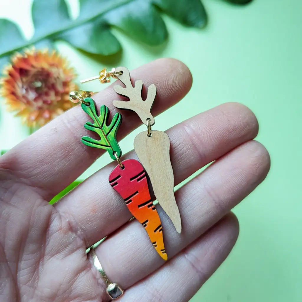 Rainbow Carrot Earrings Dangle And Drop