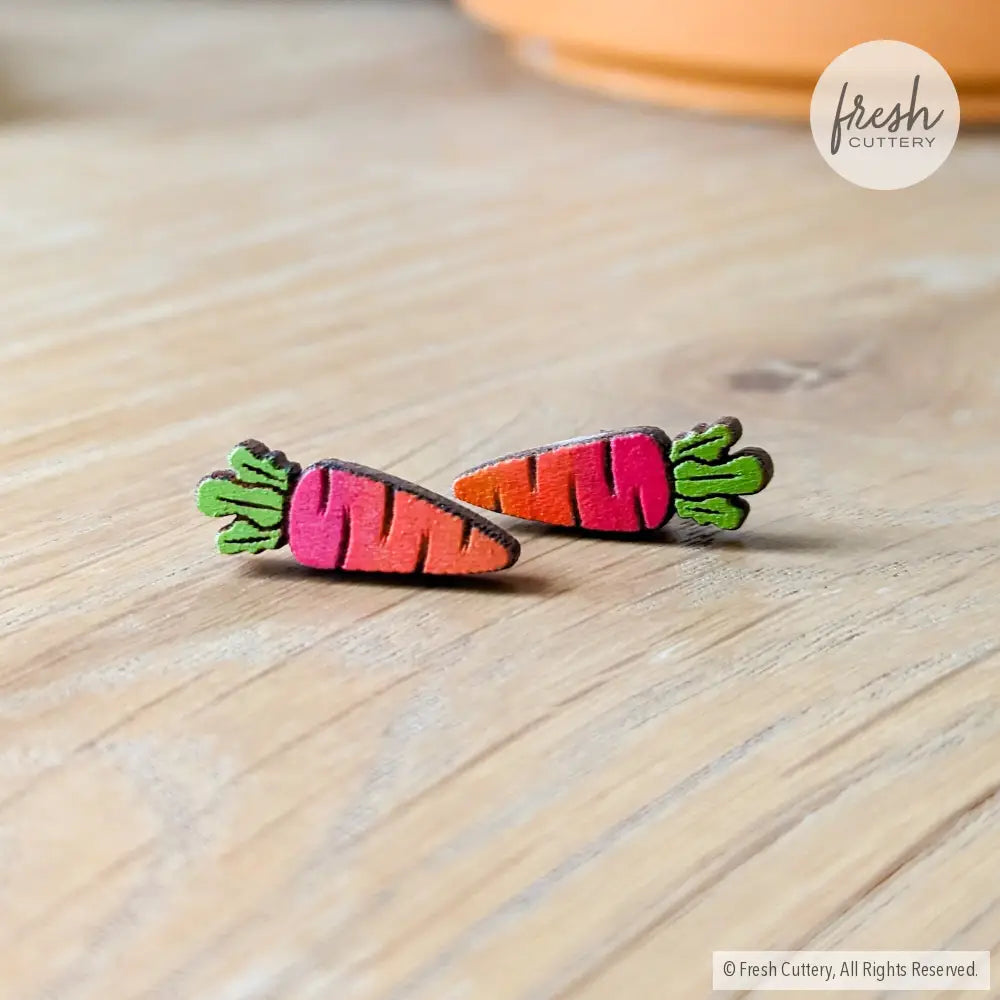 Rainbow Carrot Studs