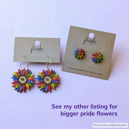 Rainbow Pride Flower Studs - Studs