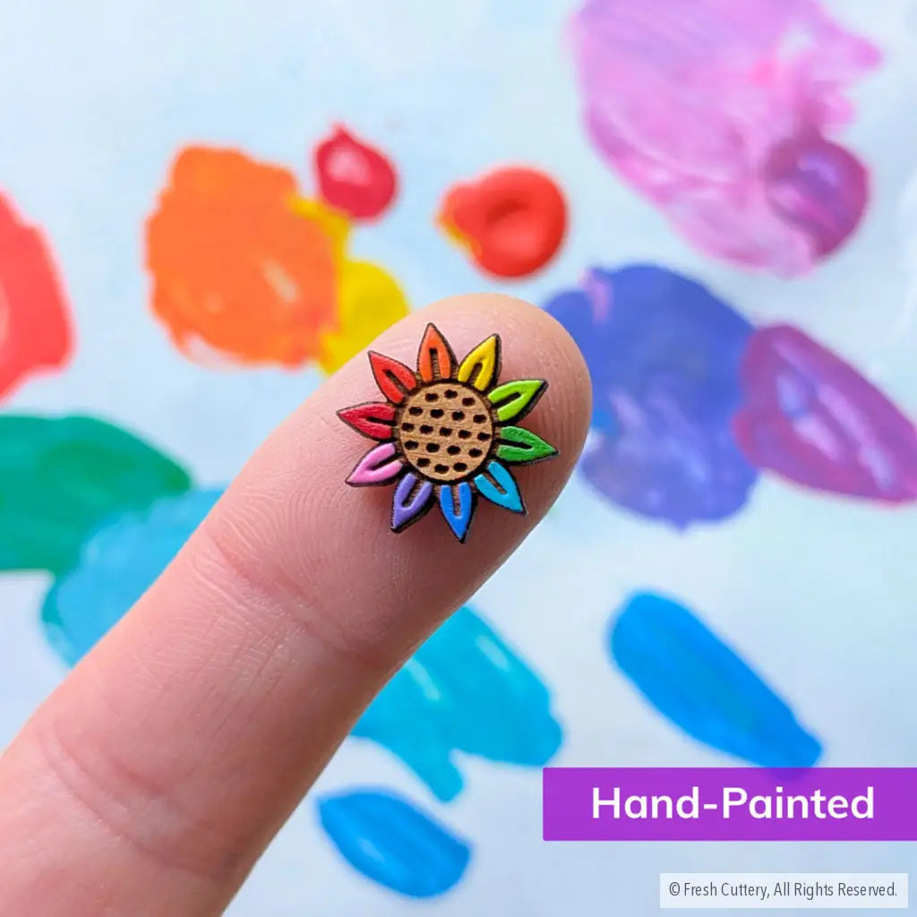 Rainbow Pride Flower Studs - Studs