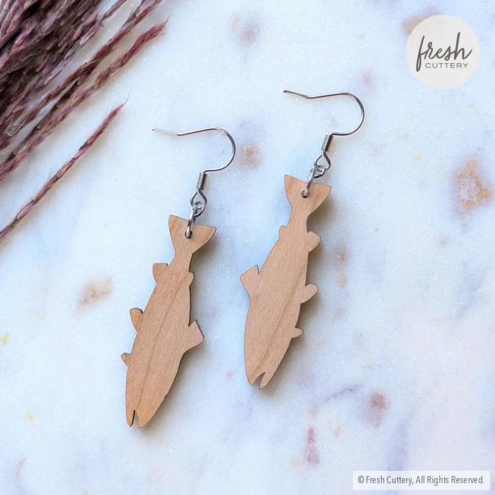 Rainbow Trout Earrings Dangle and Drop Earrings