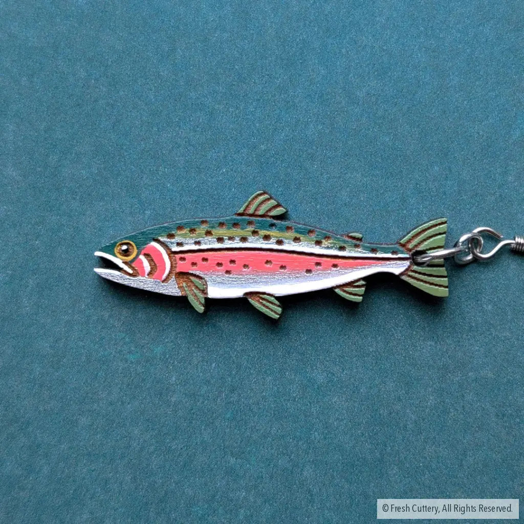 Rainbow Trout Earrings Dangle and Drop Earrings