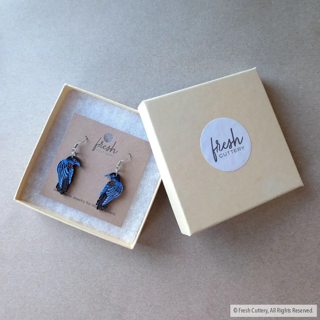 Raven Earrings Dangle and Drop Earrings