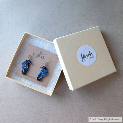 Raven Earrings Dangle and Drop Earrings