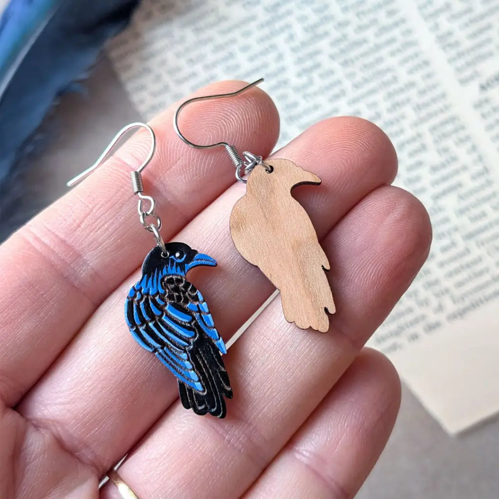 Raven Earrings Dangle and Drop Earrings