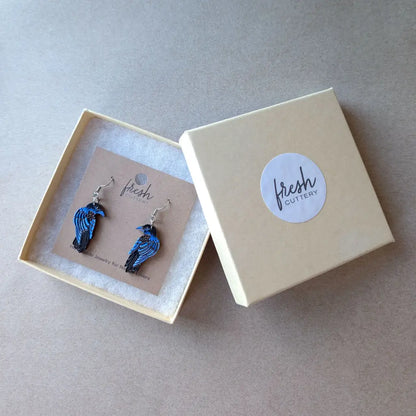 Raven Earrings Dangle and Drop Earrings