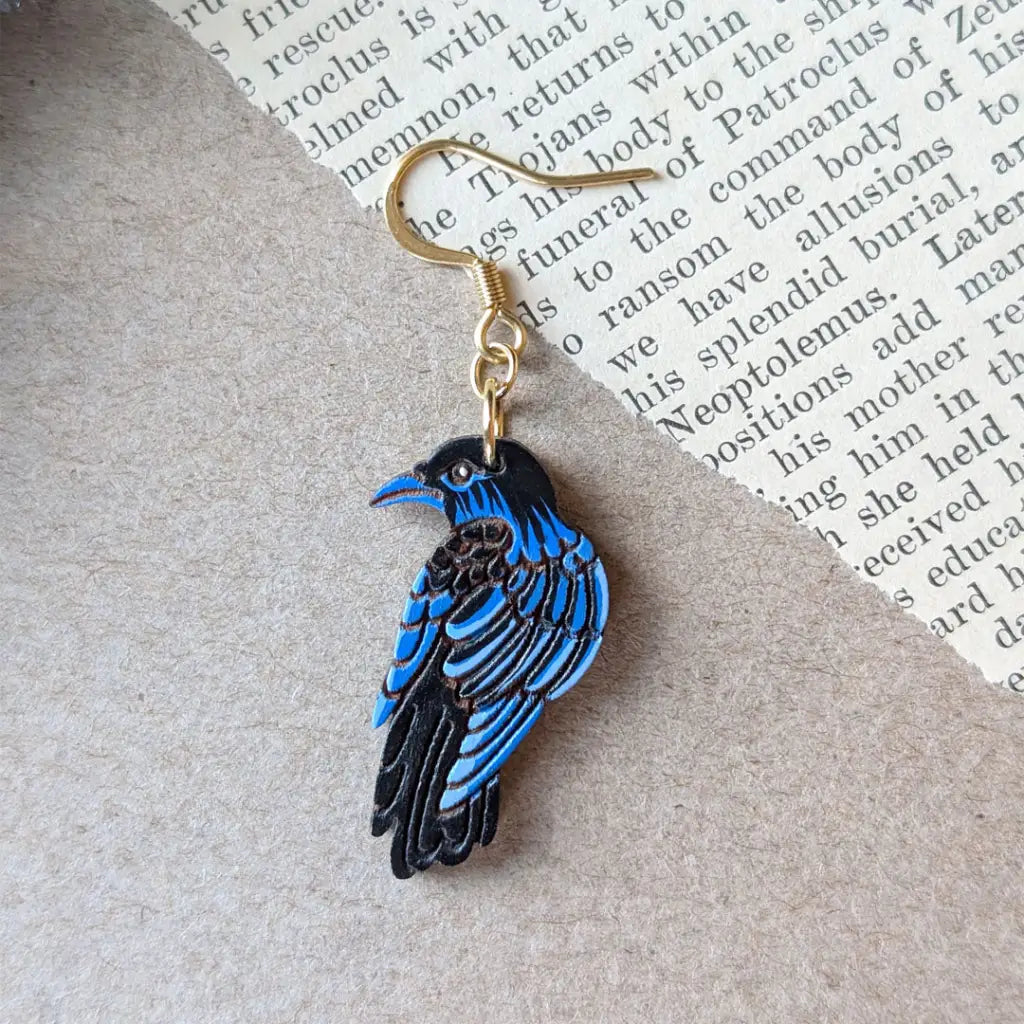 Raven Earrings Dangle and Drop Earrings