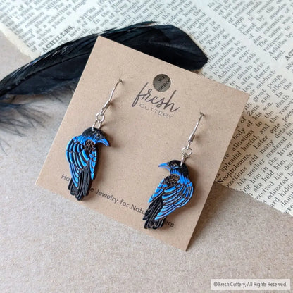Raven Earrings Dangle and Drop Earrings