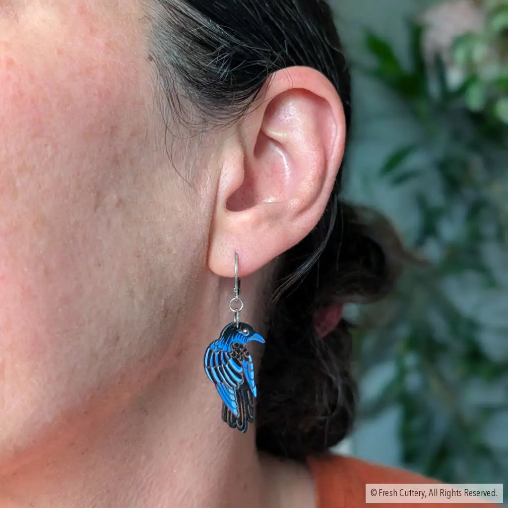 Raven Earrings Dangle and Drop Earrings