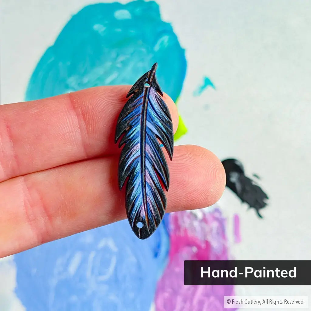 Raven Feather Earrings - Dangle and Drop Earrings