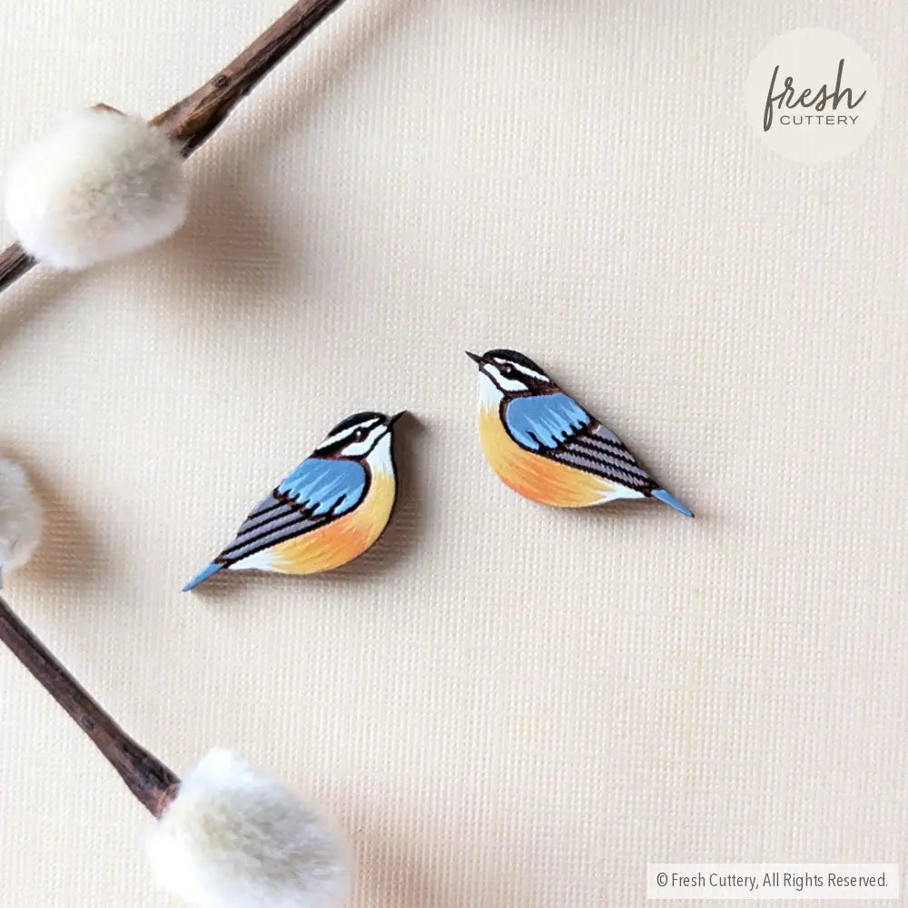 Red-Breasted Nuthatch Studs