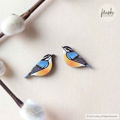 Red-Breasted Nuthatch Studs