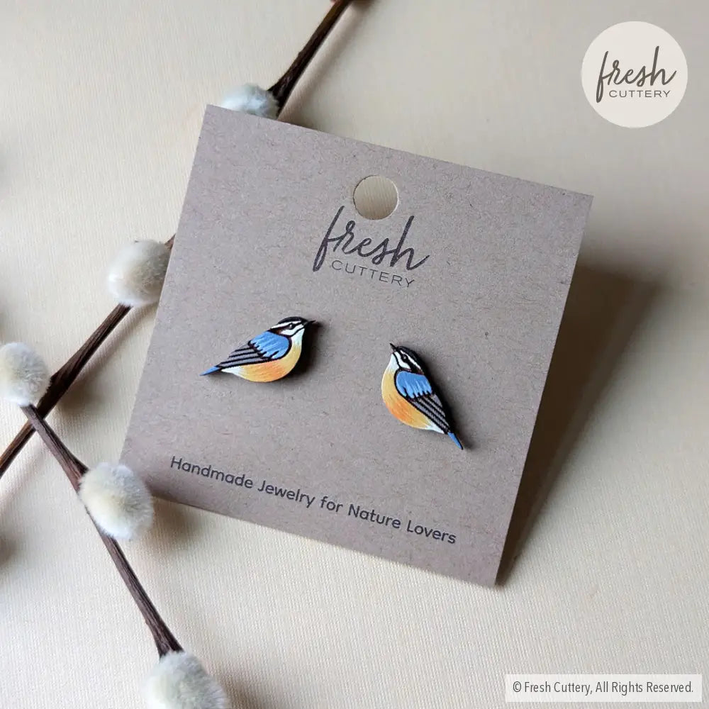 Red-Breasted Nuthatch Studs