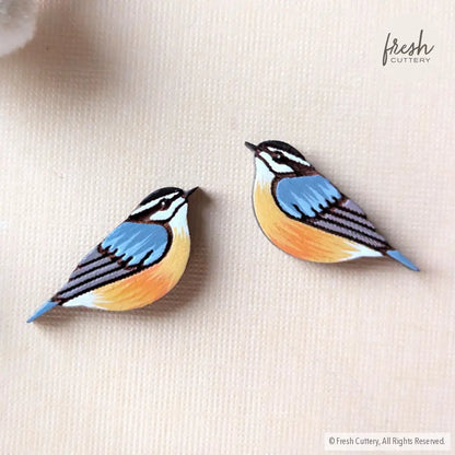 Red-Breasted Nuthatch Studs