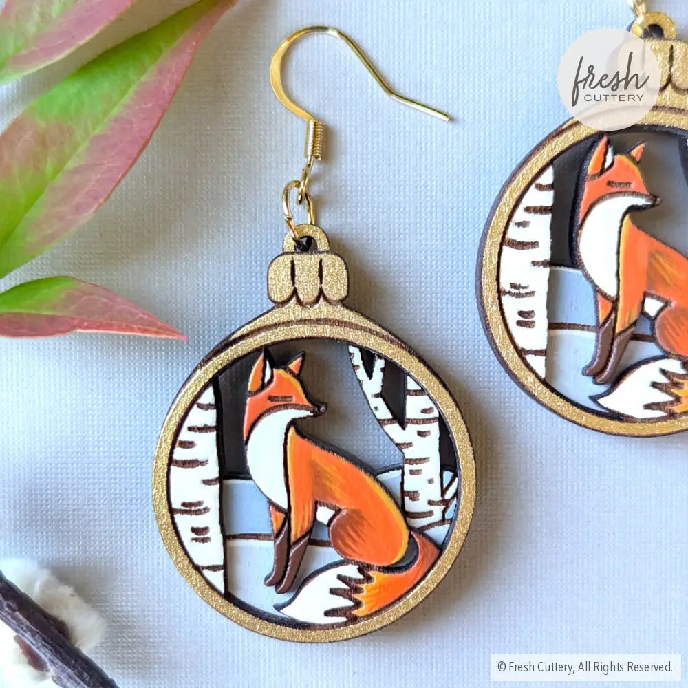 Red Fox Christmas Ornament Earrings Dangle And Drop