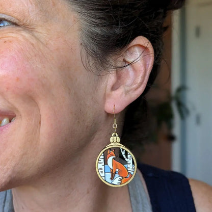 Red Fox Christmas Ornament Earrings Dangle And Drop