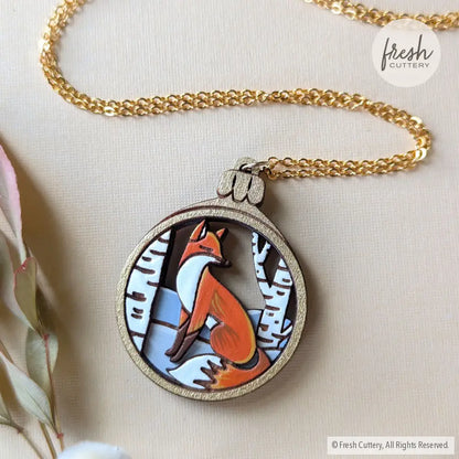 Red Fox Christmas Ornament Necklace Necklaces