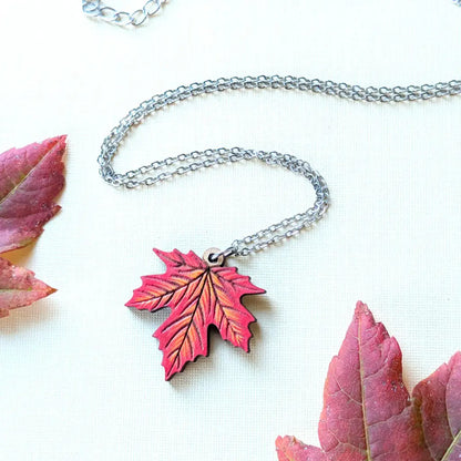 Red Maple Leaf Necklace Necklaces