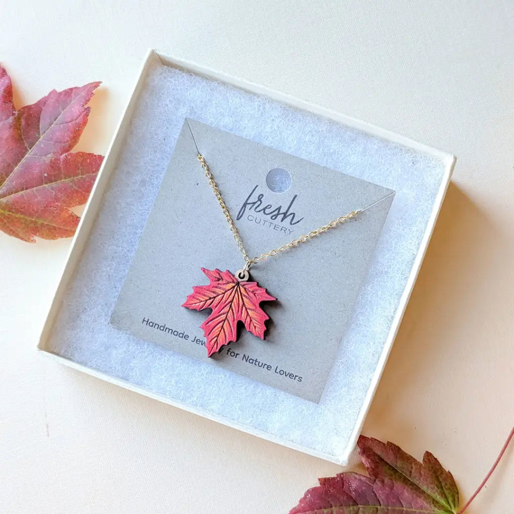 Red Maple Leaf Necklace Necklaces