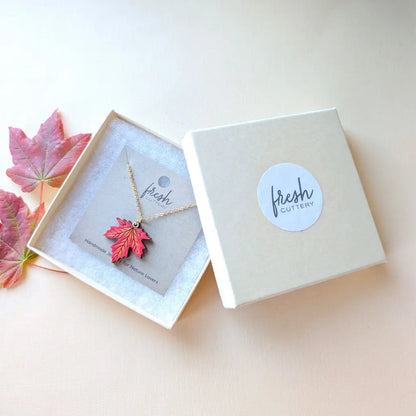 Red Maple Leaf Necklace Necklaces